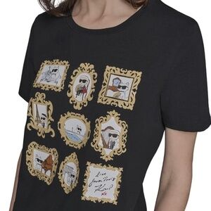 NWT Karl Lagerfeld Womens Short Sleeve Soft Everyday Logo T-Shirt